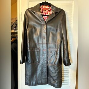Nicola Berti Knee Length Italian Leather Jacket